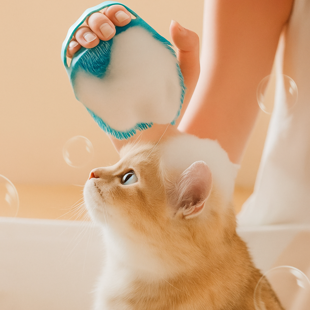 Cepillo de baño de silicona para mascotas
